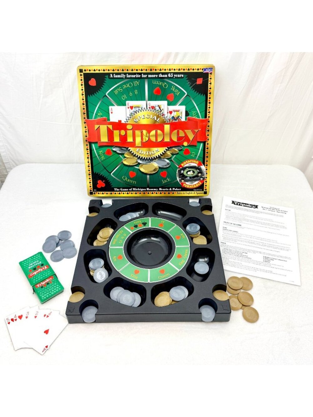 Vintage 2000 Special Edition Tripoley Card Game Tin Box Cadaco 100% Complete